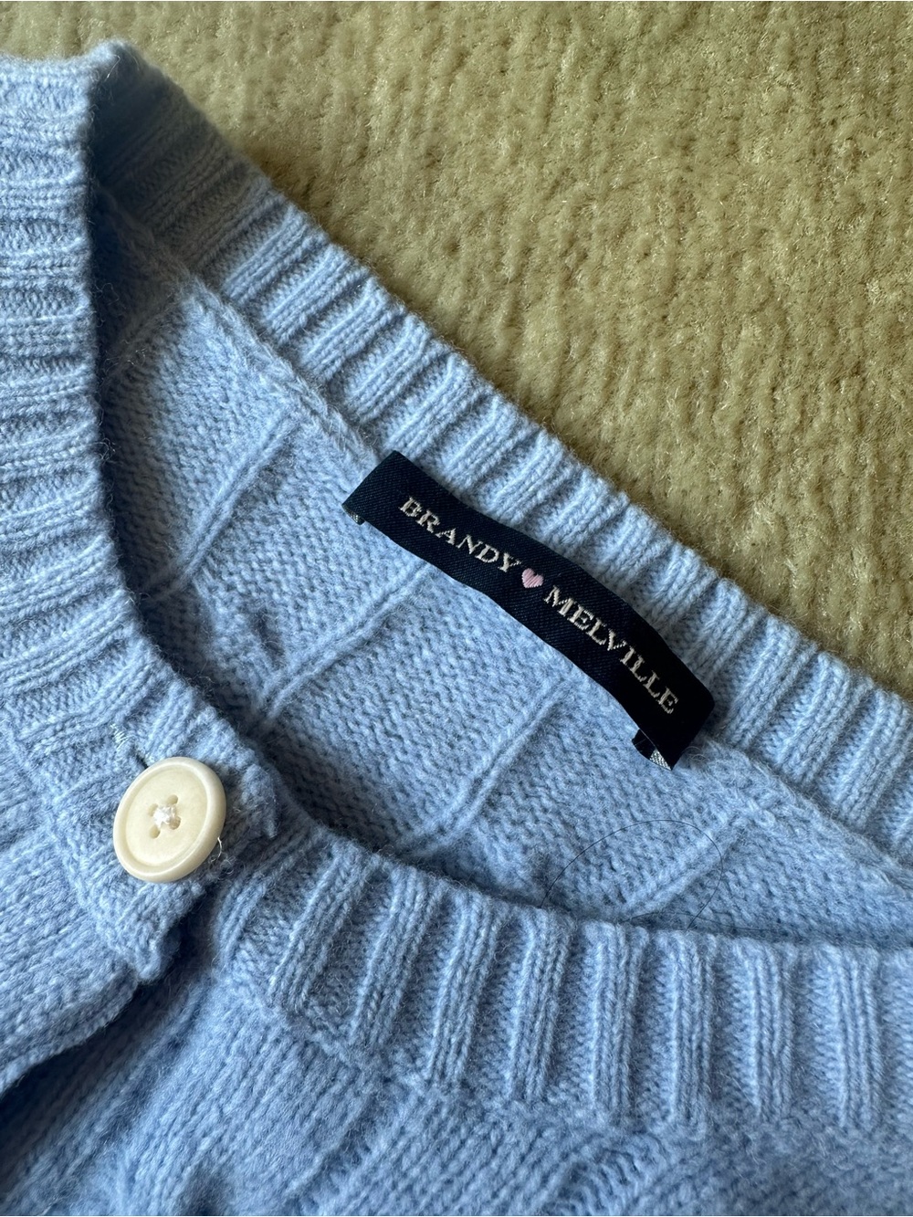 Brandy Melville Blue Cable-Knit Cardigan - Picture 4 of 5